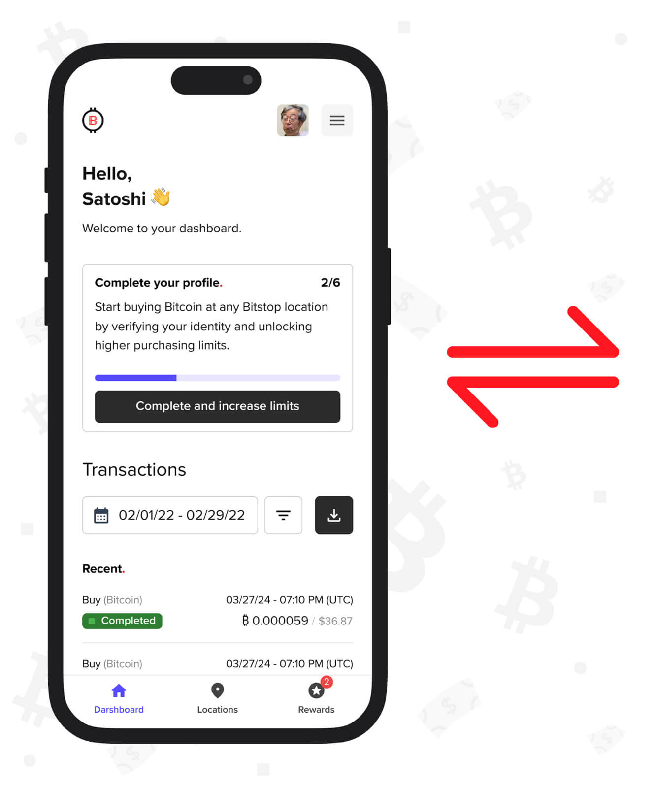Bitstop App Transactions